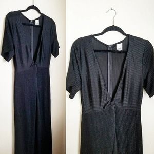 Vintage Sparkle Black Jumpsuit || Medium to Large || Disco Inspired